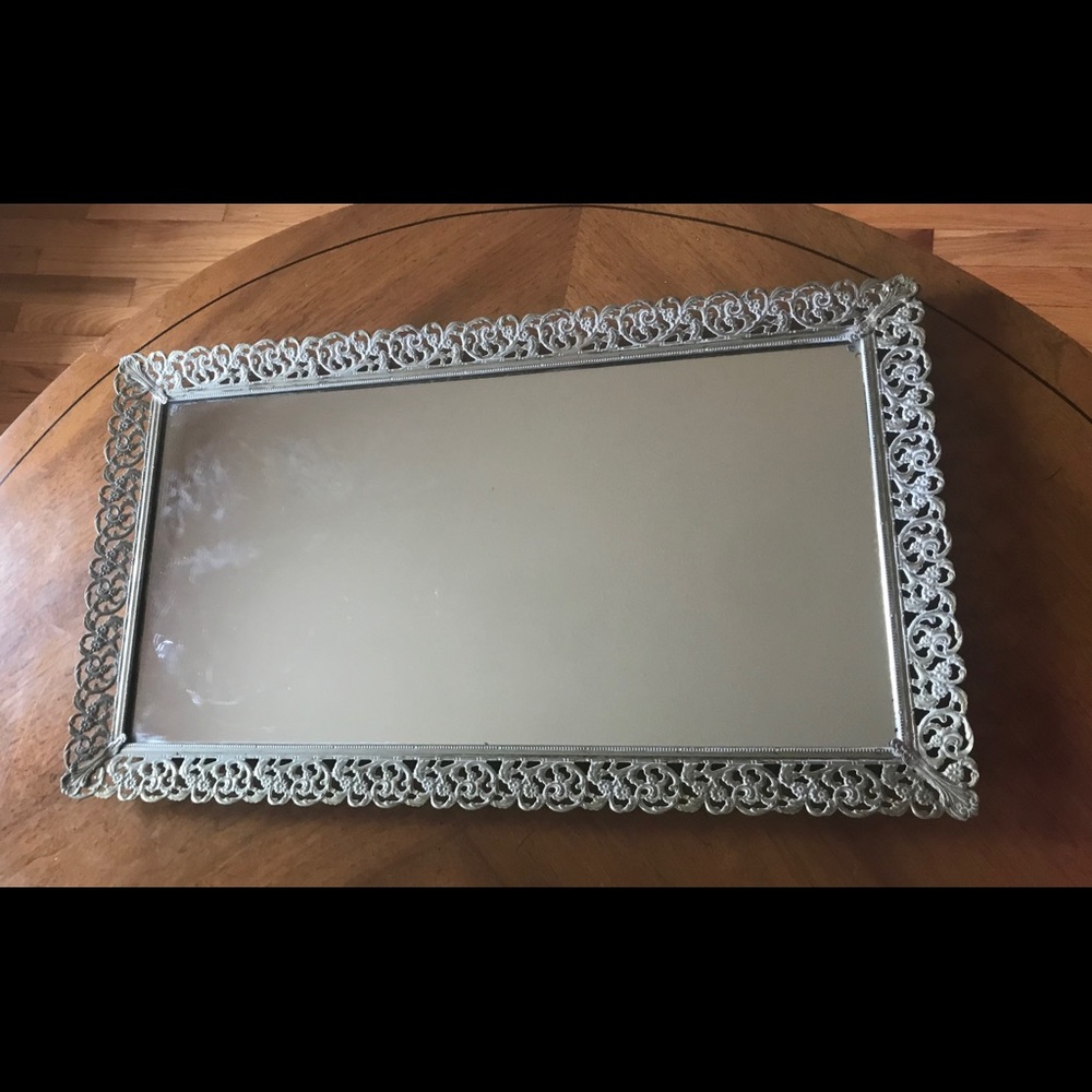 Vintage tabletop mirror/tray
